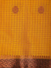 Yellow Checks Woven Design Mysore Silk Saree With Contrast Black Border