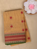 Yellow Circle Motif Design Cotton Saree With Contrast Border