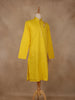 Yellow Embroidered Cotton Kurta for Men