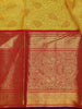 Yellow Floral Brocade Woven Pure Kanchipuram Silk Saree - Diadem