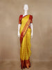 Yellow Floral Brocade Woven Pure Kanchipuram Silk Saree - Diadem