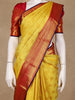 Yellow Floral Brocade Woven Pure Kanchipuram Silk Saree - Diadem