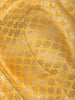 Yellow Floral Butta Design Banarasi Silk Blouse