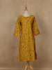 Yellow Floral Design Cotton Kurti - Diadem