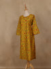 Yellow Floral Design Cotton Kurti - Diadem