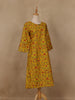 Yellow Floral Design Cotton Kurti - Diadem