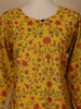 Yellow Floral Design Cotton Kurti - Diadem