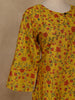 Yellow Floral Design Cotton Kurti - Diadem