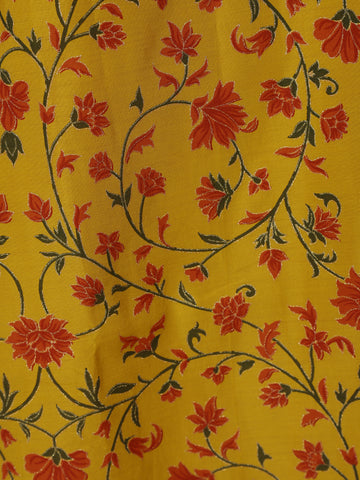 Yellow Floral Design Cotton Kurti - Diadem