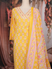 Yellow Floral Design Cotton Salwar with Dupatta
