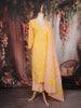 Yellow Floral Design Cotton Salwar with Dupatta