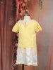 Yellow Floral Design Cotton Skirt and Top Set