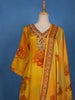 Yellow Floral Design Crepe Salwar Suit