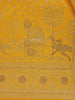 Yellow Floral Design Semi Banarasi Saree