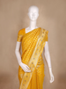 Yellow Floral Design Semi Banarasi Saree