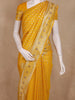 Yellow Floral Design Semi Banarasi Saree