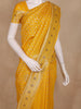 Yellow Floral Design Semi Banarasi Saree