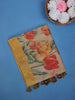 Yellow Floral Design Semi Tissue Saree - Diadem