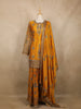 Yellow Floral Design Silk Palazzo Suit