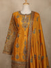 Yellow Floral Design Silk Palazzo Suit