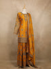 Yellow Floral Design Silk Palazzo Suit