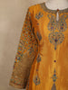Yellow Floral Design Silk Palazzo Suit
