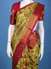 Yellow Floral Design Woven Pure Kanchipuram Silk Saree With Zari Border