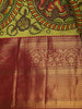 Yellow Floral Design Woven Pure Kanchipuram Silk Saree With Zari Border