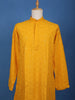 Yellow Floral Designed Cotton Kurta - Diadem