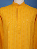 Yellow Floral Designed Cotton Kurta - Diadem