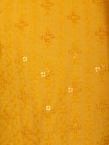 Yellow Floral Designed Cotton Kurta - Diadem