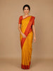 Yellow Floral Designed Semi Silk Saree