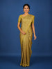 Yellow Floral Designed Semi Silk Saree