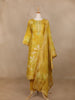 Yellow Floral Designed Tissue Organza Salwar Suit