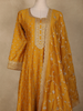 Yellow Floral Embroidered Georgette Gown with Dupatta