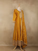 Yellow Floral Embroidered Georgette Gown with Dupatta