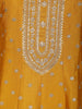 Yellow Floral Embroidered Georgette Gown with Dupatta