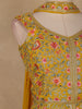 Yellow Floral Embroidered Georgette Palazzo Suit