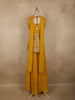 Yellow Floral Embroidered Georgette Palazzo Suit