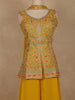 Yellow Floral Embroidered Georgette Palazzo Suit