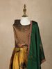 Yellow Floral Embroidered Raw Silk Pattu Pavadai