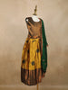 Yellow Floral Embroidered Raw Silk Pattu Pavadai