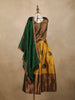 Yellow Floral Embroidered Raw Silk Pattu Pavadai
