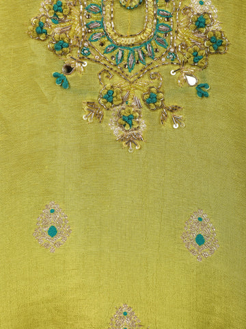 Yellow Floral Embroidered Silk Sharara Set - Diadem