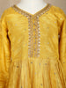 Yellow Floral Embroidered Tissue Silk Kids Sharara Suit with Dupatta