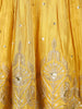 Yellow Floral Embroidered Tissue Silk Kids Sharara Suit with Dupatta