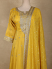 Yellow Floral Embroidered Tissue Silk Salwar Suit