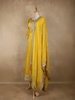 Yellow Floral Embroidered Tissue Silk Salwar Suit
