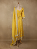 Yellow Floral Embroidered Tissue Silk Salwar Suit