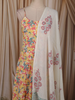Yellow Floral Printed Design Cotton Anarkali Salwar Suit  with Dupatta